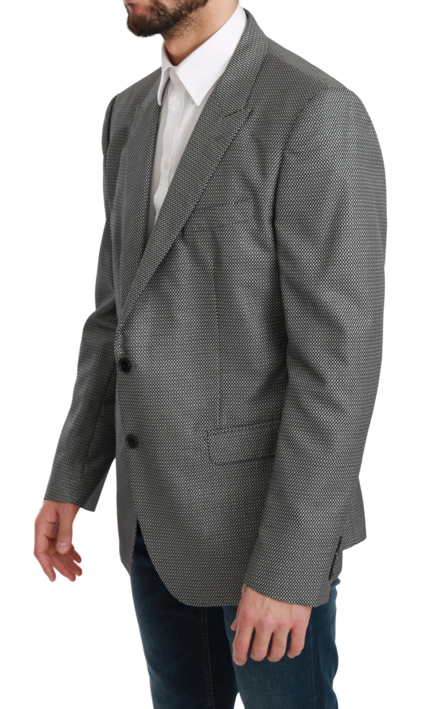 Dolce &amp; Gabbana Gray Slim Fit Formal MARTINI Blazer