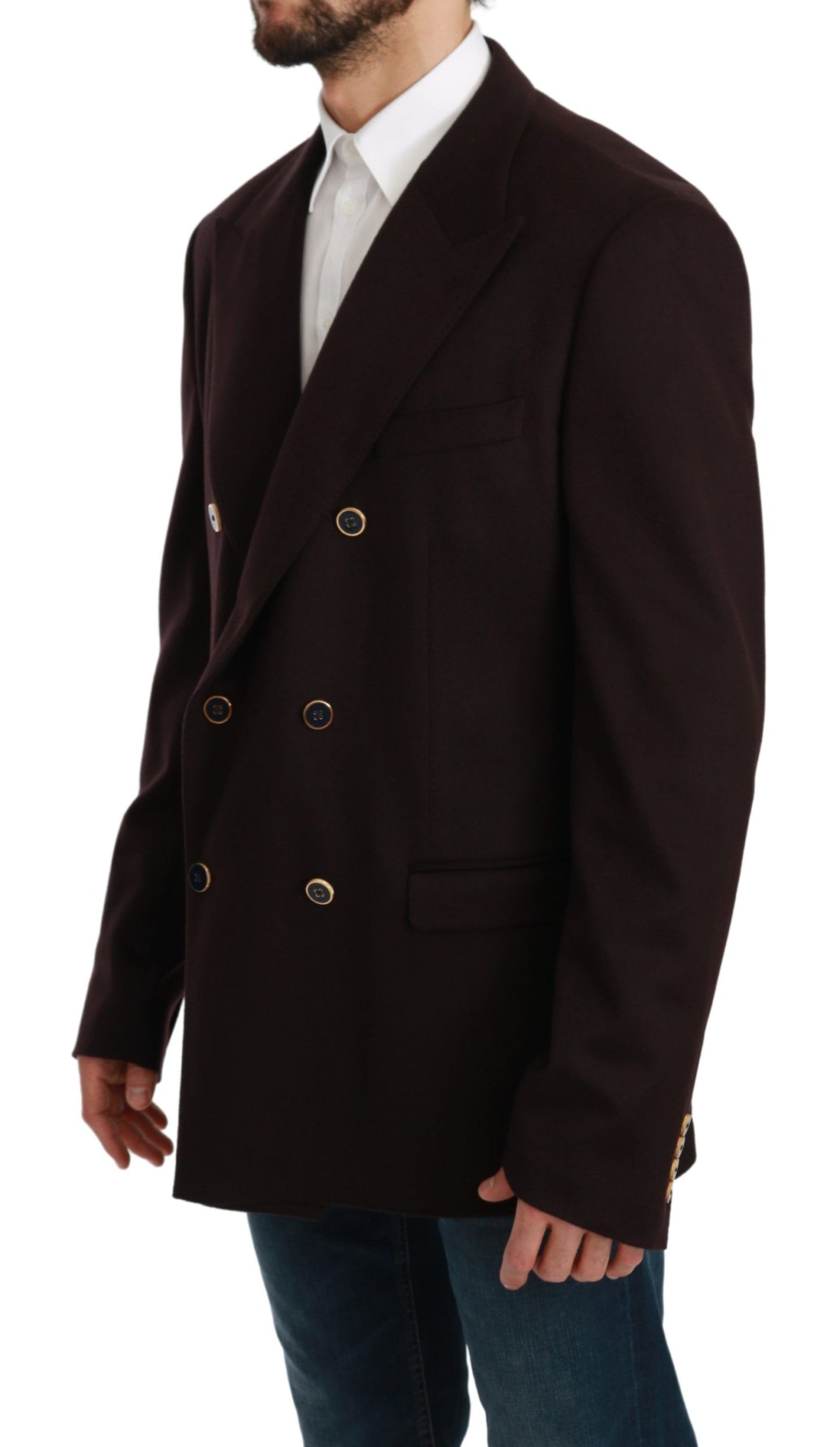 Dolce &amp; Gabbana Bordeaux Cashmere Coat TAORMINA Blazer