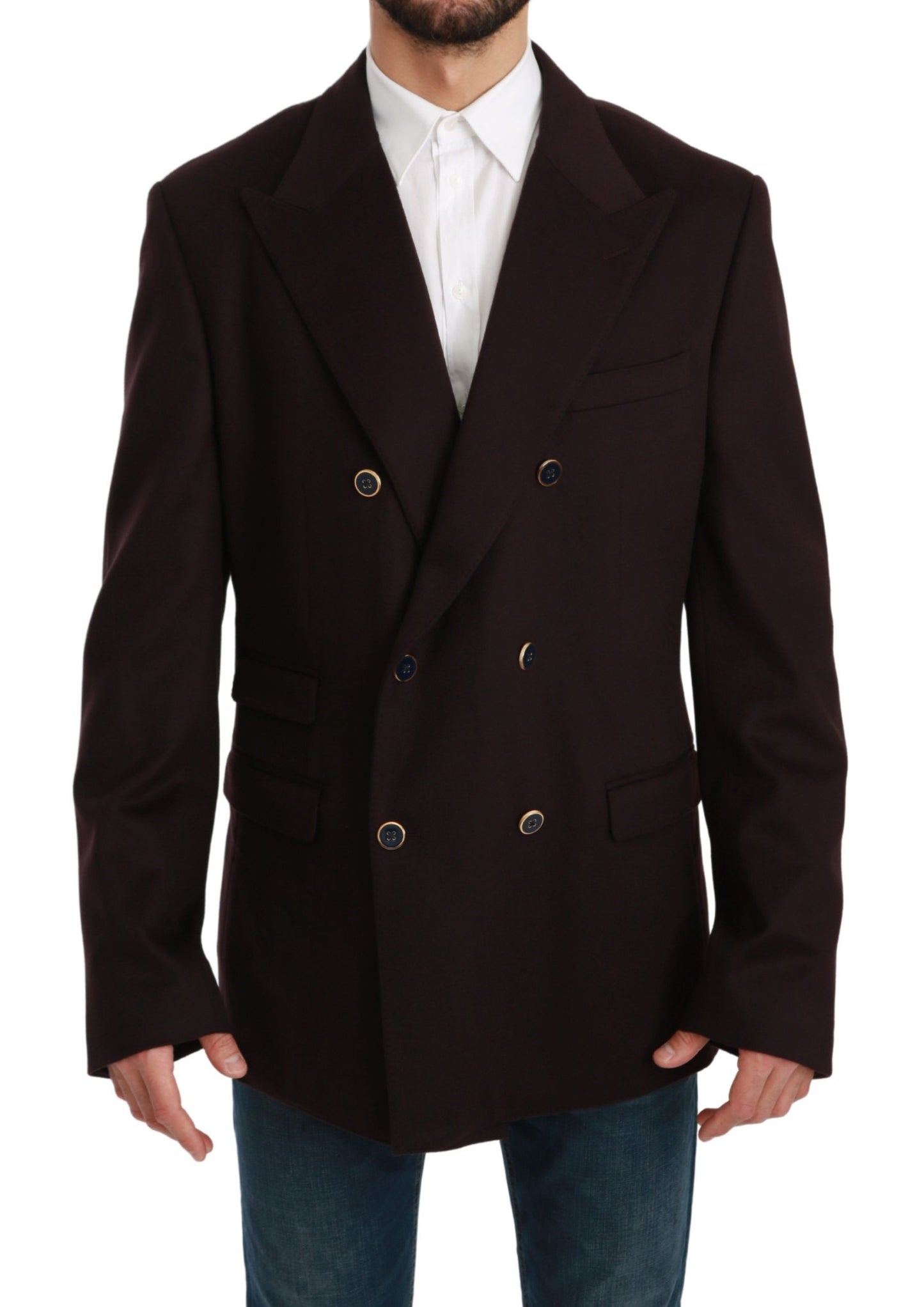 Dolce &amp; Gabbana Bordeaux Cashmere Coat TAORMINA Blazer