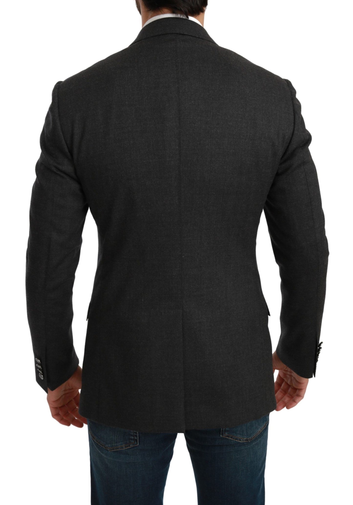 Dolce &amp; Gabbana Gray NAPLES Slim Fit Jacket Wool Blazer