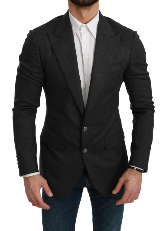 Dolce &amp; Gabbana Gray NAPLES Slim Fit Jacket Wool Blazer