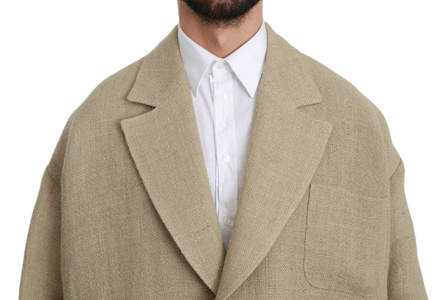 Dolce &amp; Gabbana Beige Jacket Coat 100% Jute Blazer Coat