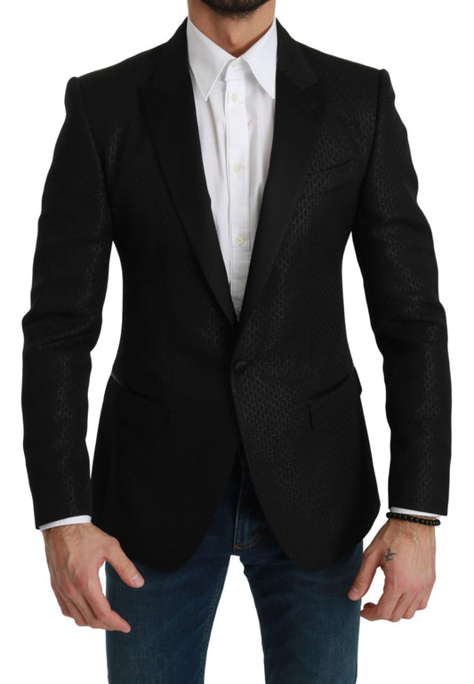 Dolce &amp; Gabbana Slim Fit Martini Black Blazer Jacke