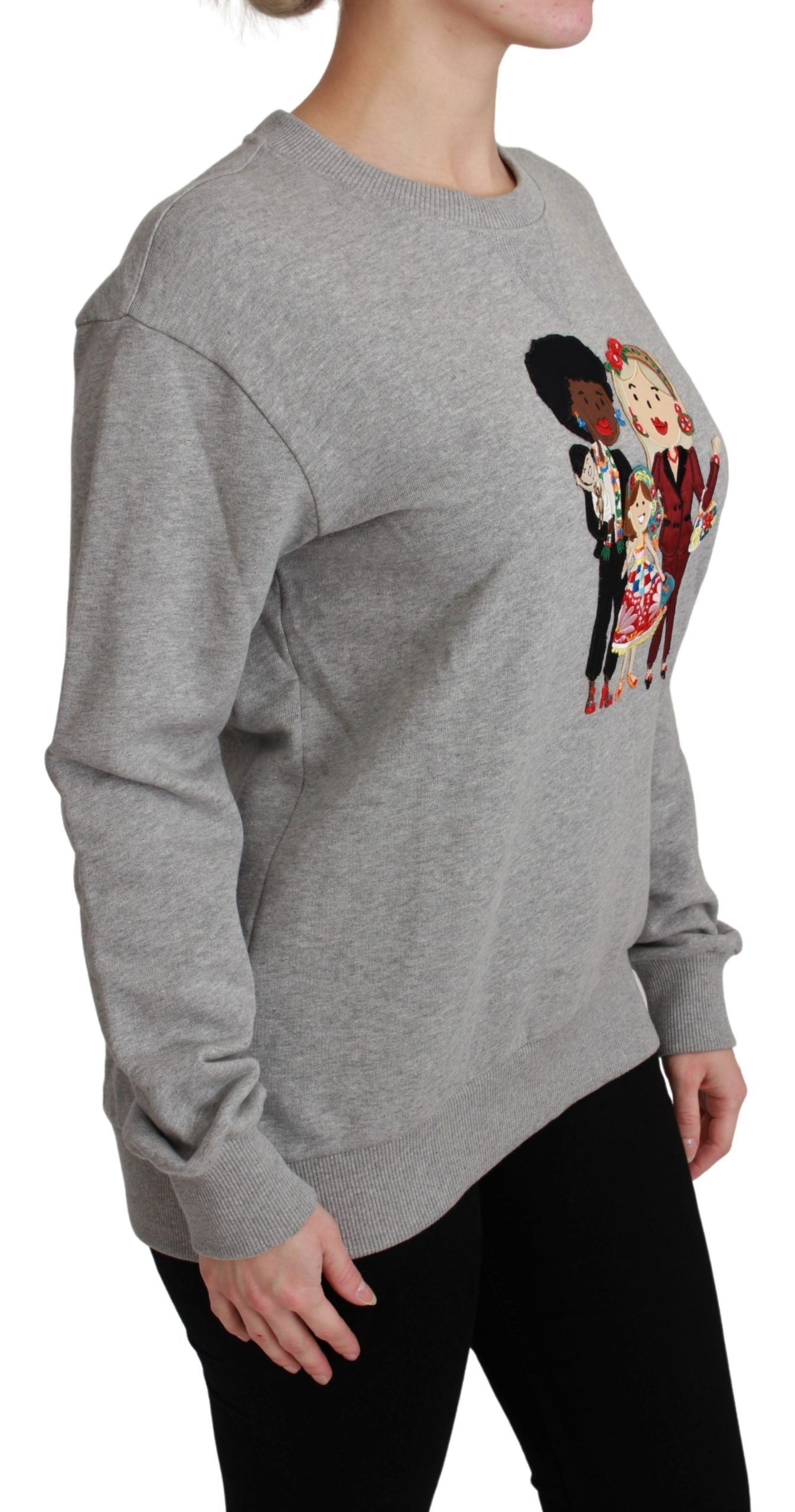 Dolce &amp; Gabbana Gray #dgfamily Cotton Pullover Sweater