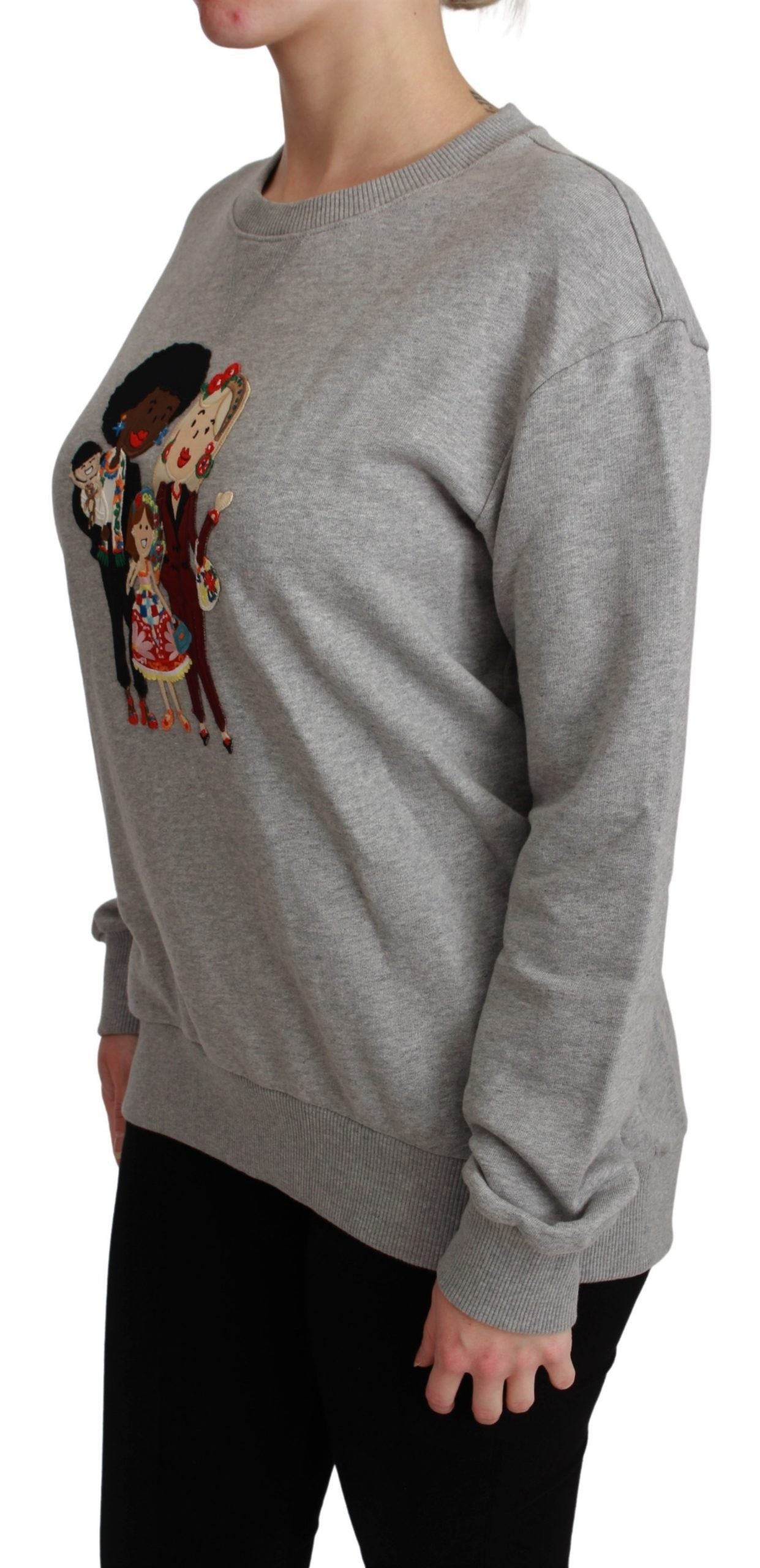 Dolce &amp; Gabbana Gray #dgfamily Cotton Pullover Sweater