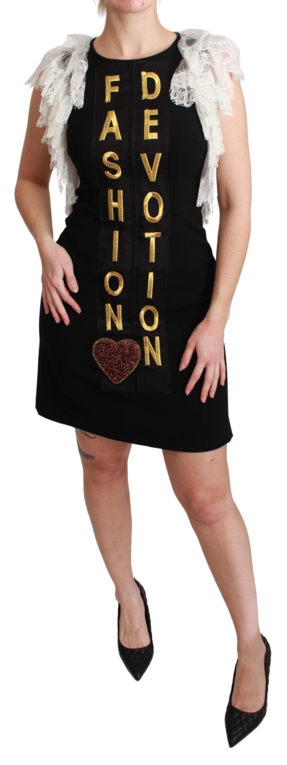 Dolce &amp; Gabbana Black Fashion Devotion Sheath Mini Dress