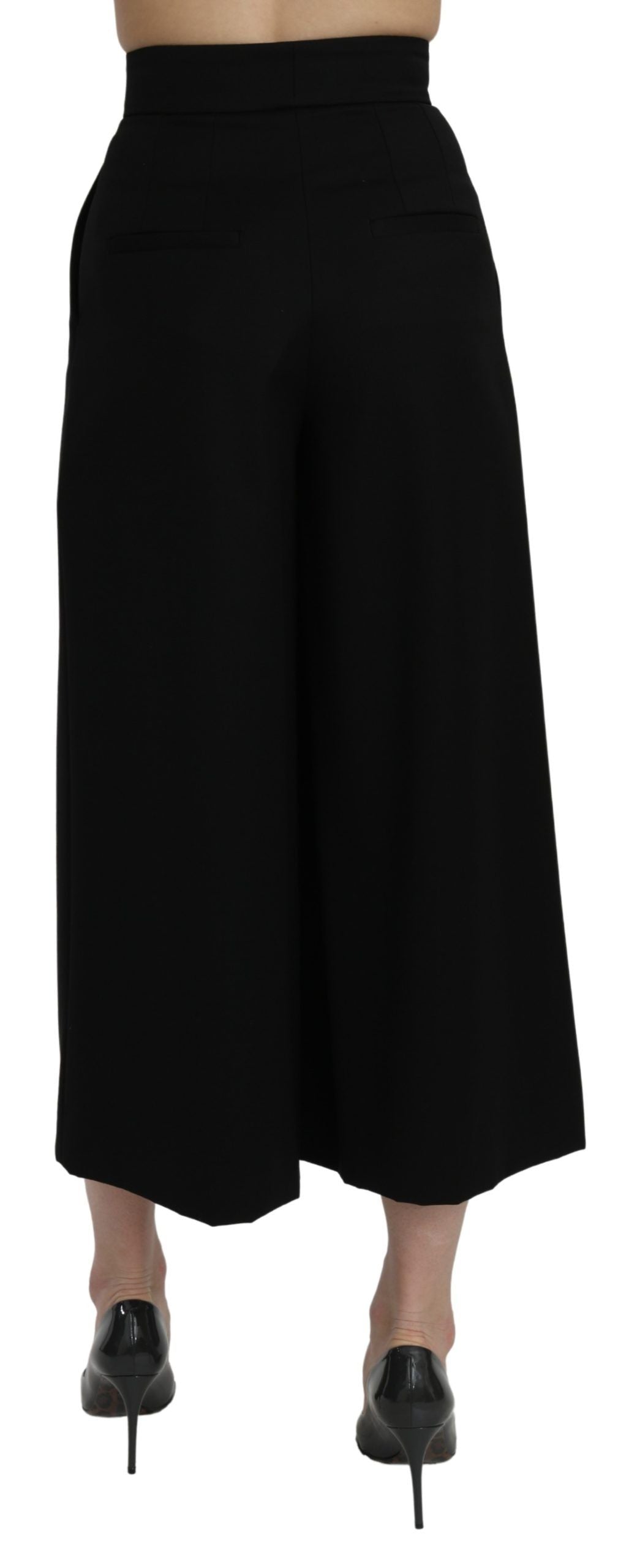 Pantaloni eleganti a vita alta e gamba larga in lana Dolce &amp; Gabbana