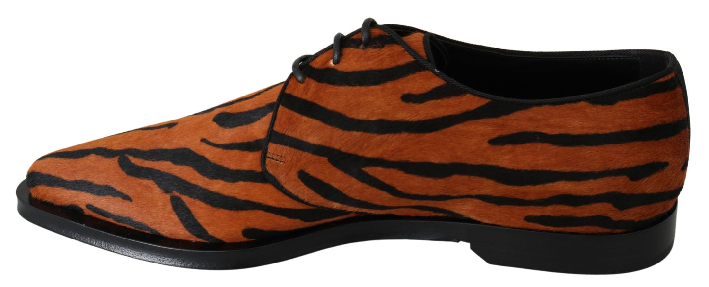 Dolce & Gabbana Tiger Pattern Dress Shoes with Pony Hair