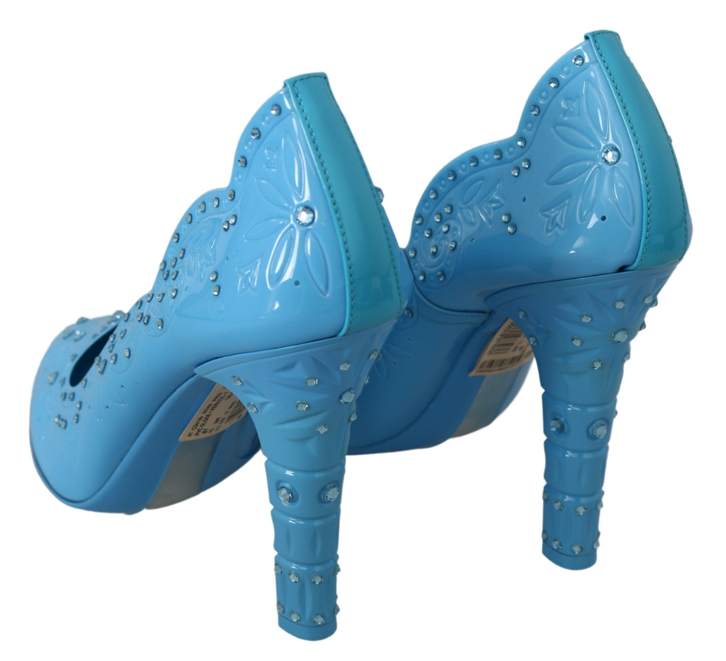 Dolce &amp; Gabbana Kristallverzierte blaue Cinderella-Pumps