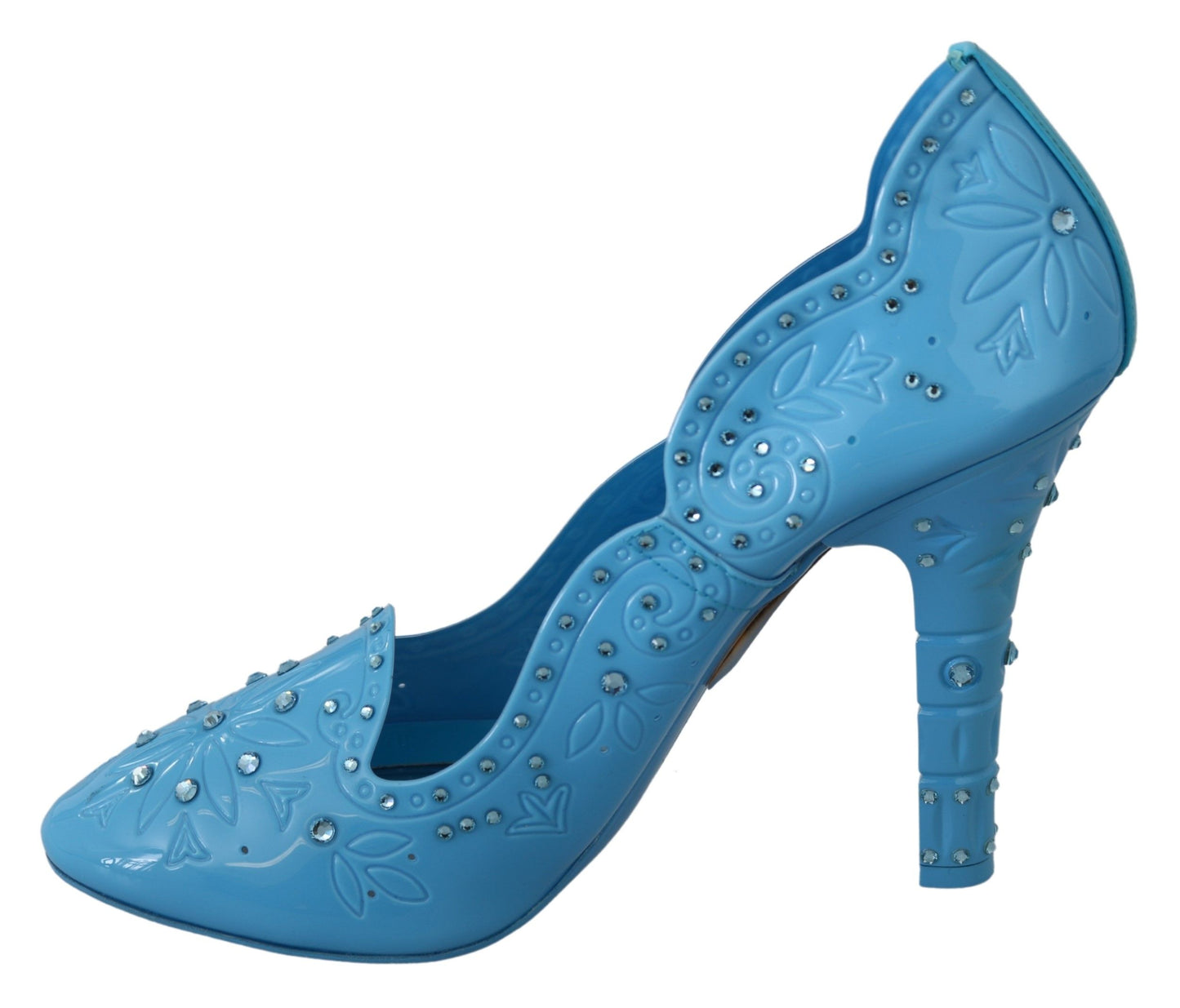 Dolce &amp; Gabbana Kristallverzierte blaue Cinderella-Pumps