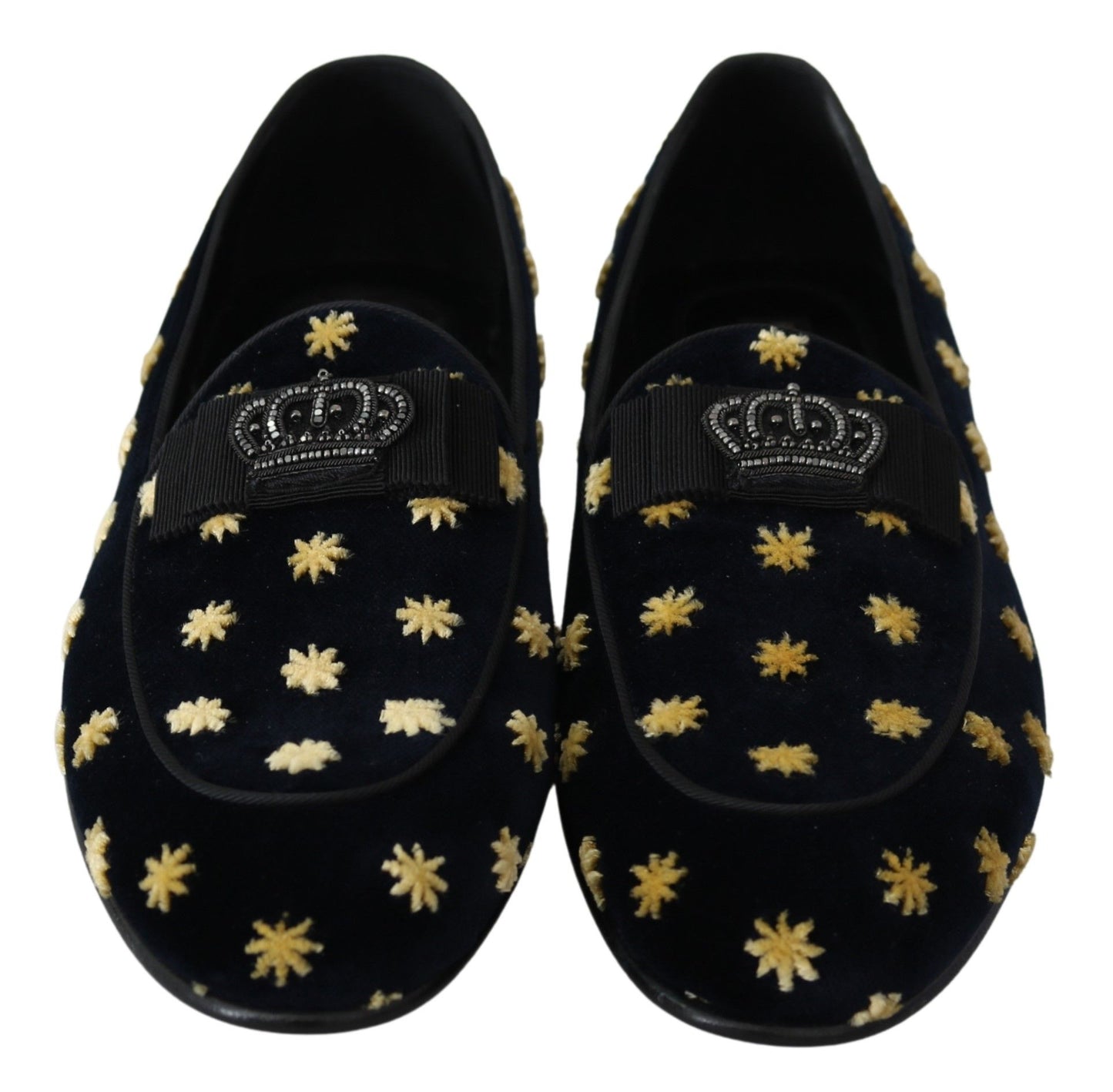 Elegante Loafer aus Samt mit Kronenstickerei von Dolce &amp; Gabbana