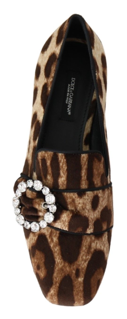 Dolce &amp; Gabbana Loafer mit Leopardenmuster und Kristallverzierung