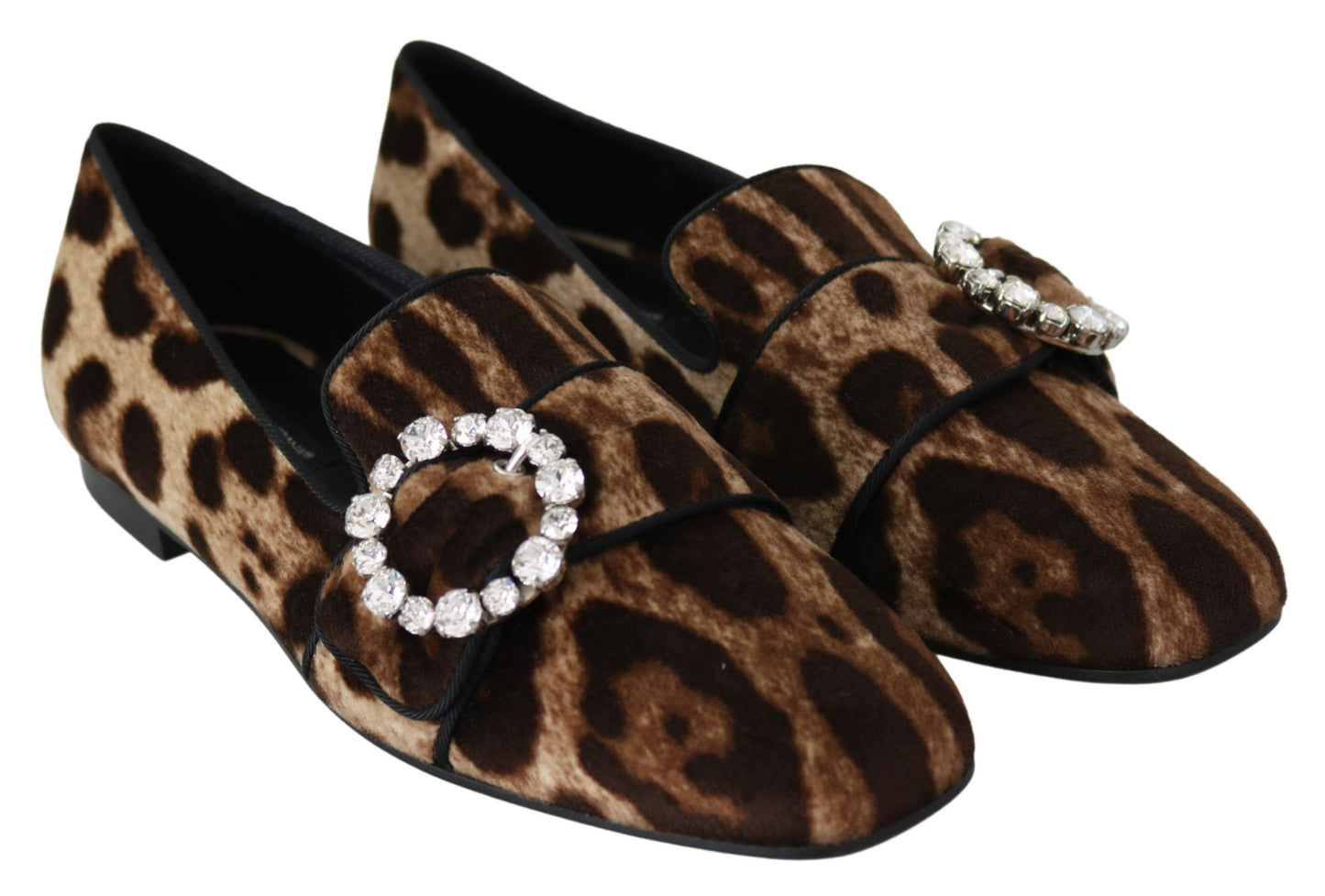 Dolce &amp; Gabbana Loafer mit Leopardenmuster und Kristallverzierung