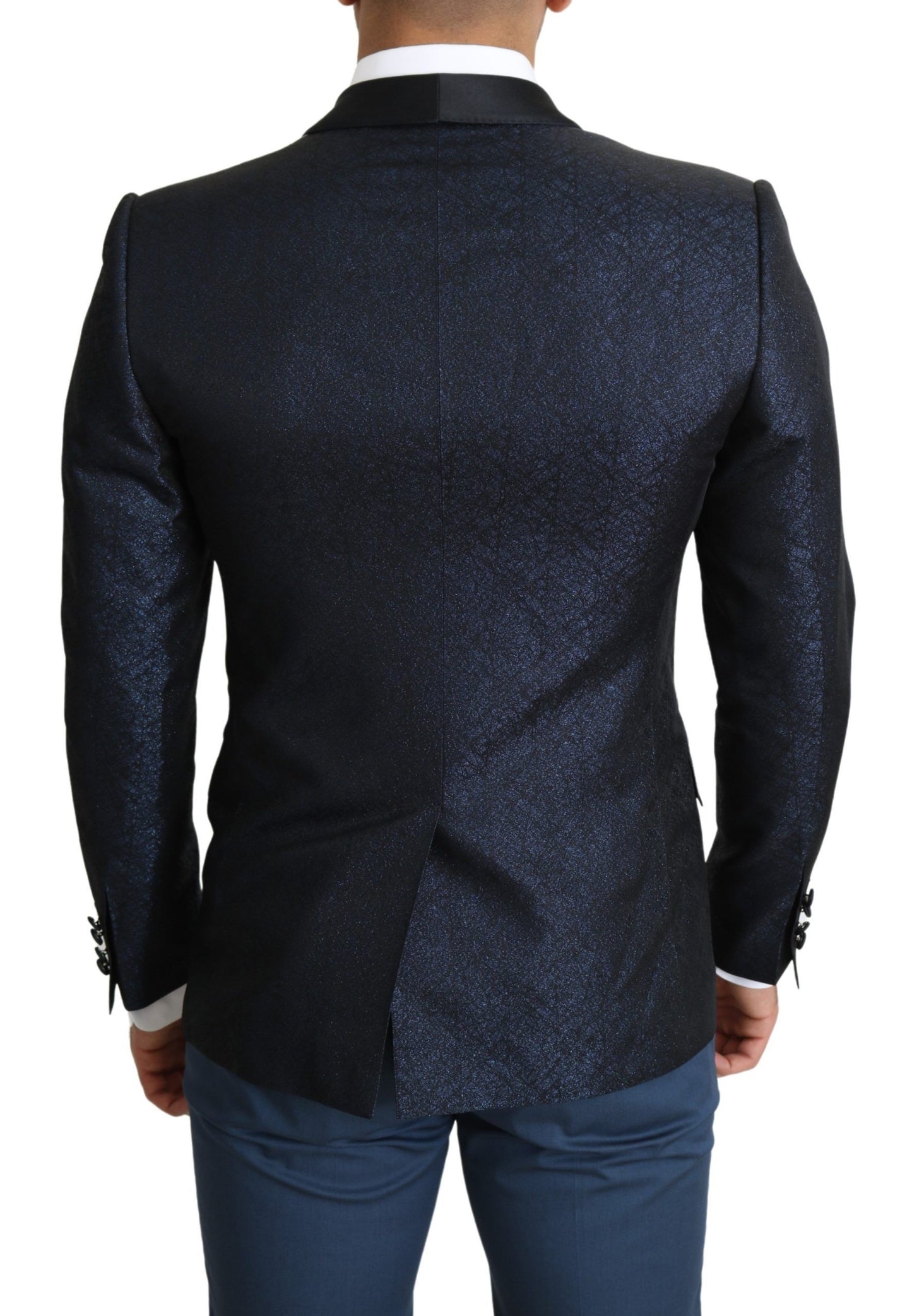 Dolce &amp; Gabbana Blue Slim Fit Jacket Coat MARTINI Blazer