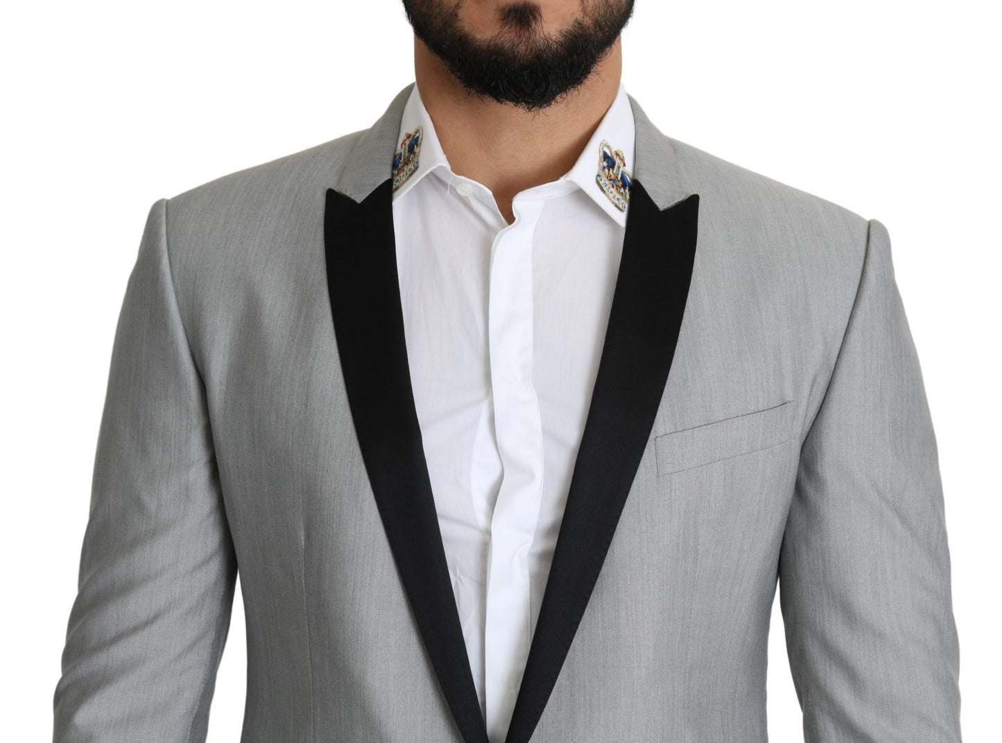 Dolce &amp; Gabbana Light Gray Single Breasted SARTORIA Blazer