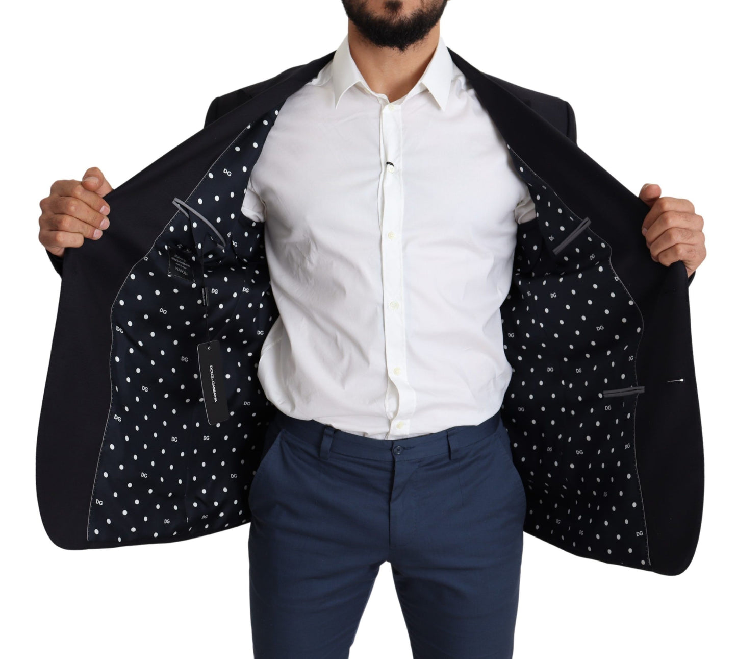 Dolce &amp; Gabbana Black Wool Single Breasted NAPLES Blazer