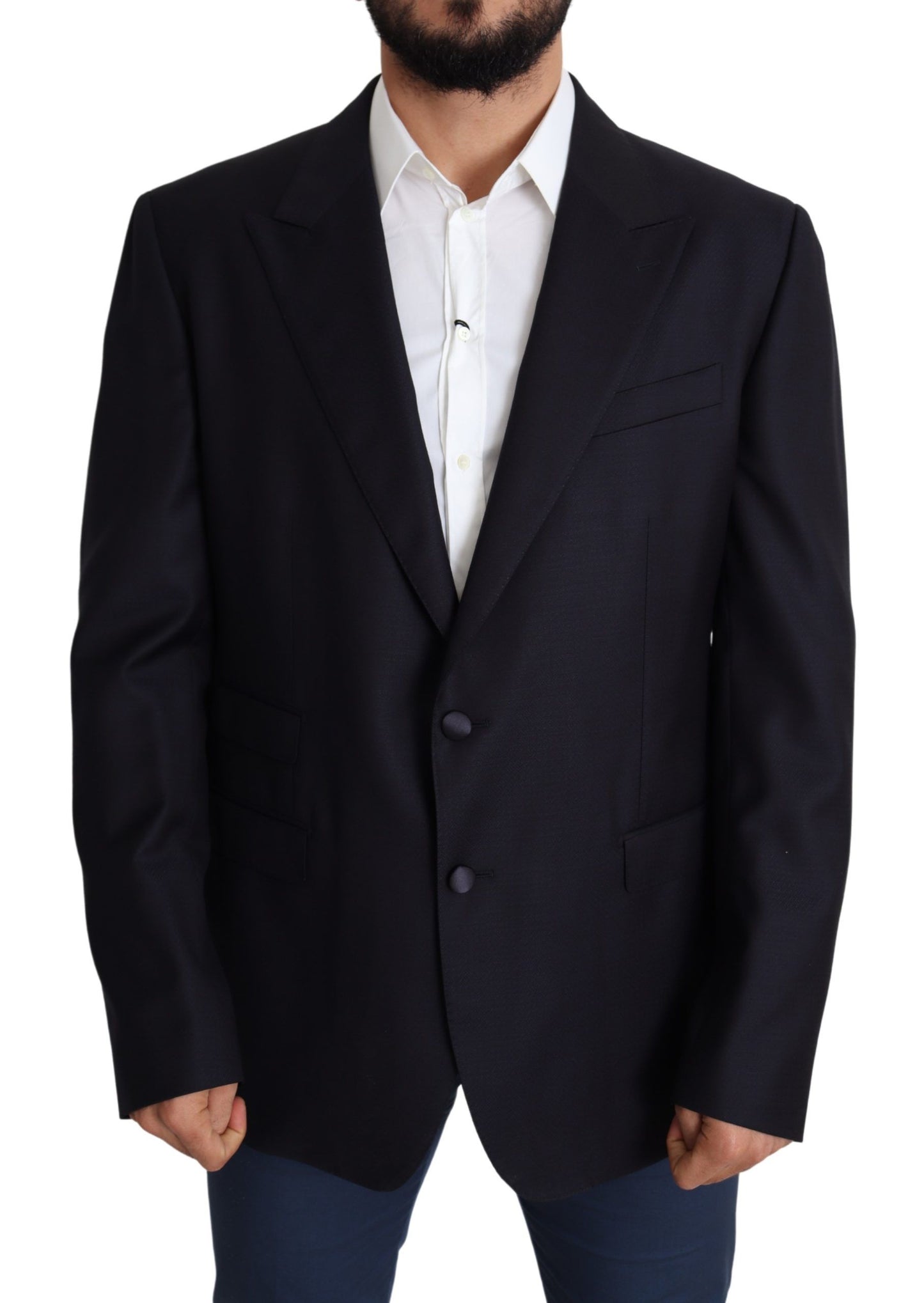 Dolce &amp; Gabbana Black Wool Single Breasted NAPLES Blazer