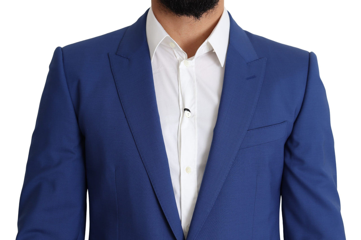 Dolce &amp; Gabbana Blue Wool Single Breasted Coat MARTINI Blazer