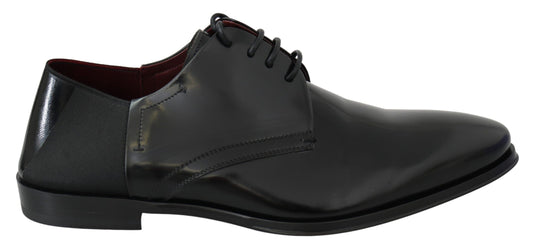 Dolce &amp; Gabbana Elegante Derby-Schuhe aus schwarzem Leder