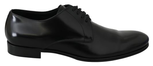 Dolce &amp; Gabbana Elegante Derby-Schuhe aus schwarzem Leder