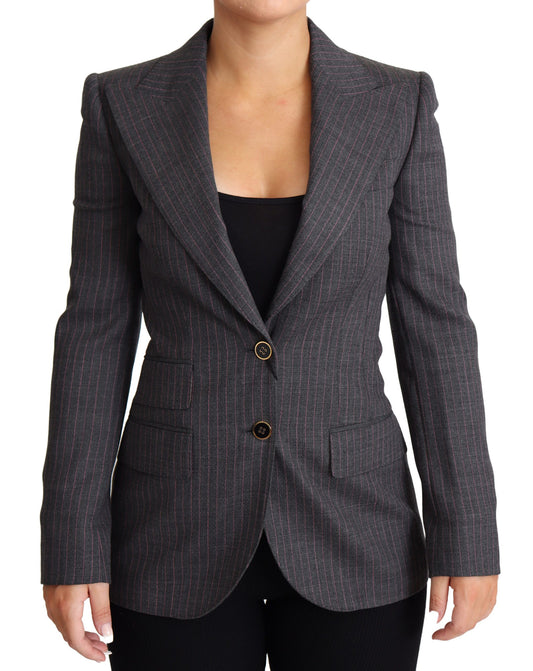 Dolce &amp; Gabbana Eleganter grauer Stretch-Wollblazer