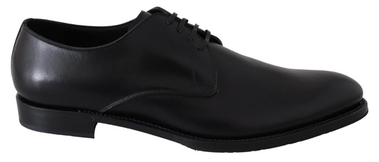 Dolce &amp; Gabbana Elegante Derby-Schuhe aus schwarzem Leder