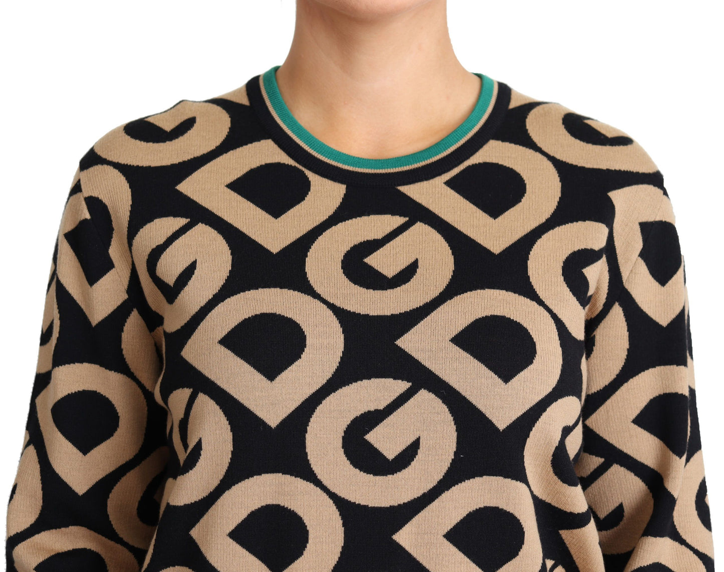 Dolce &amp; Gabbana Multicolor DG Mania Wool Crewneck Pullover Sweater