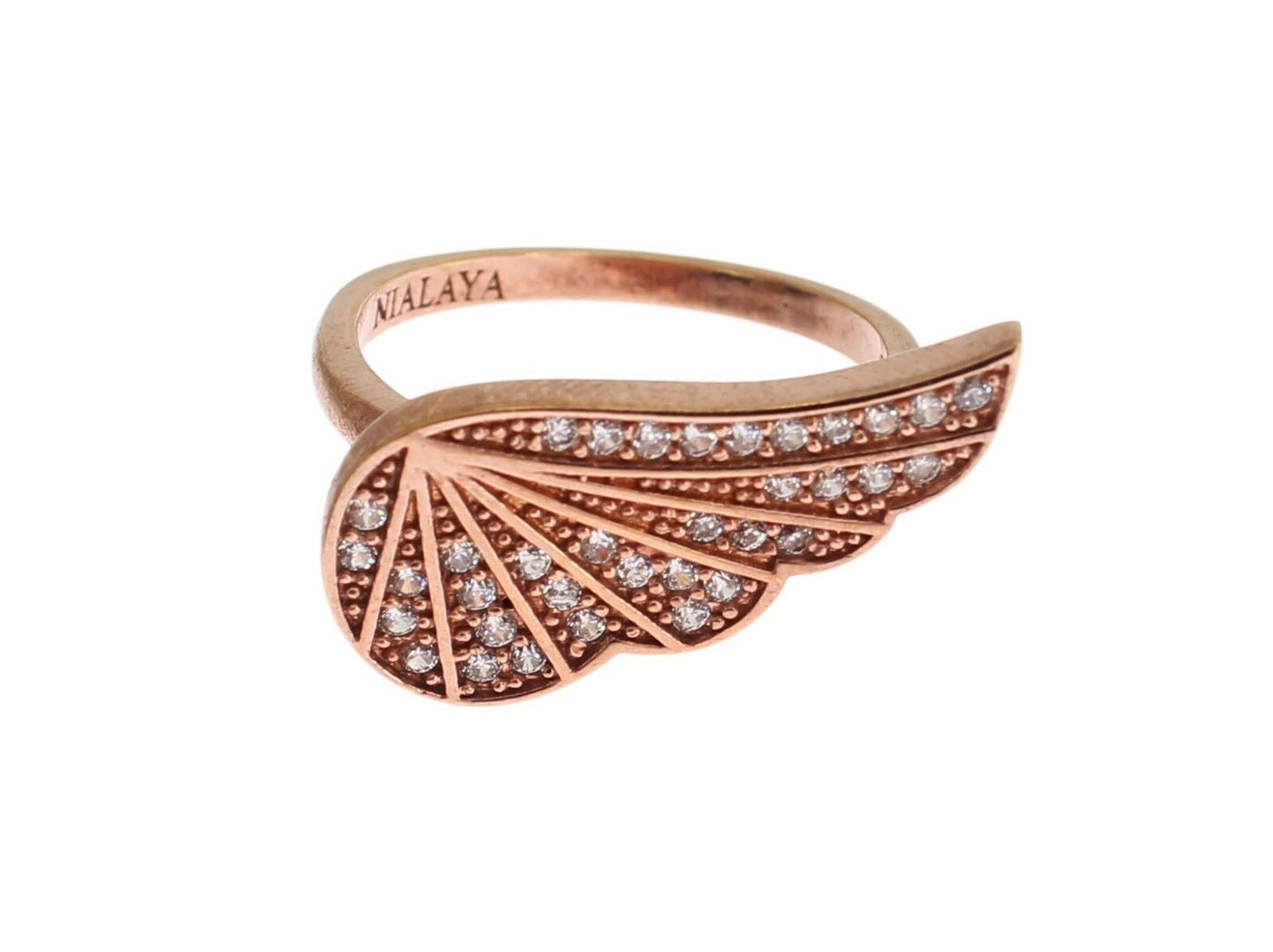 Nialaya Eleganter Ring aus Roségold mit CZ-Kristallen