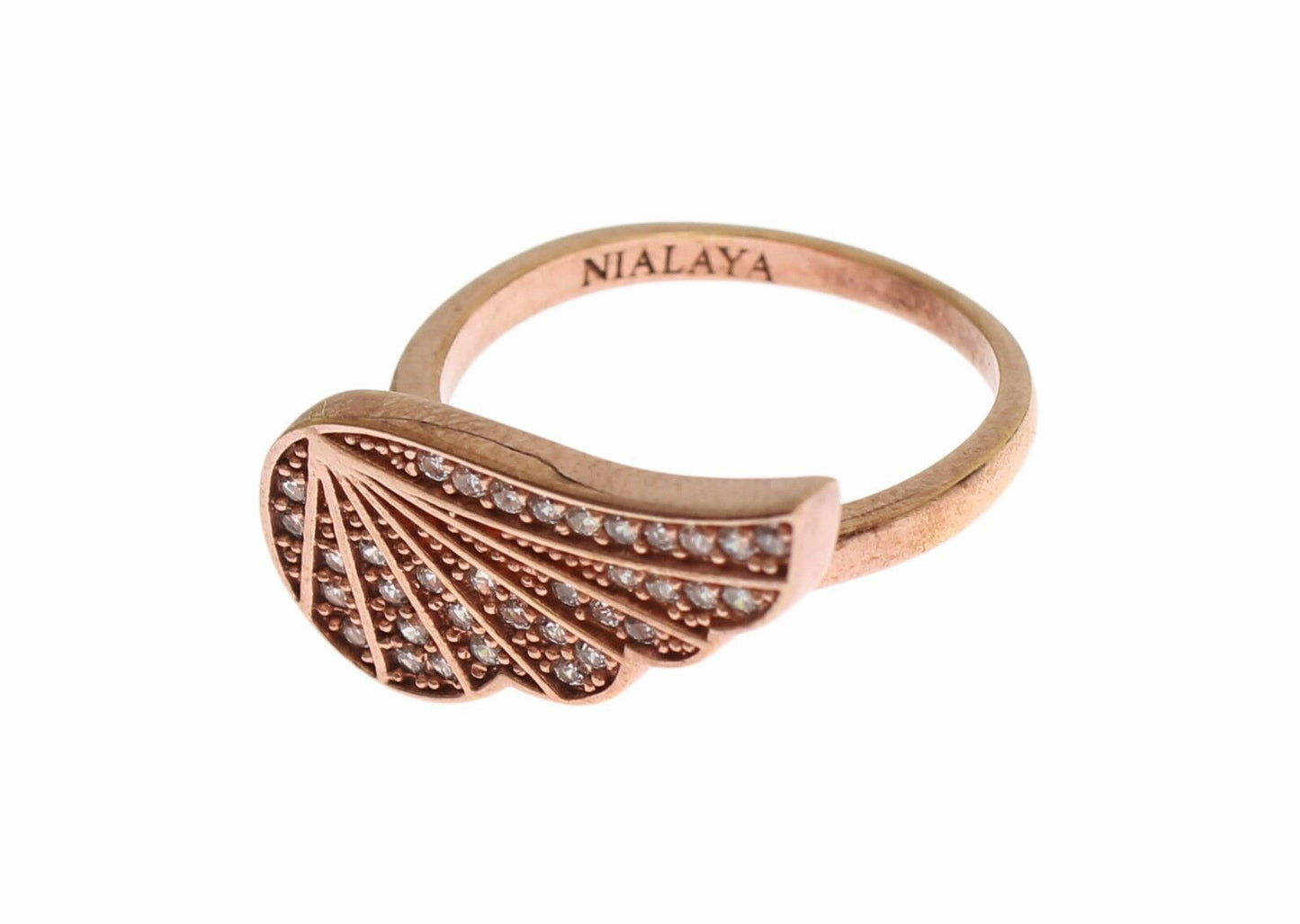 Nialaya Eleganter Ring aus Roségold mit CZ-Kristallen