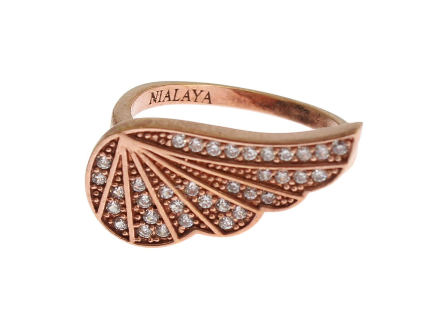 Nialaya Eleganter Ring aus Roségold mit CZ-Kristallen