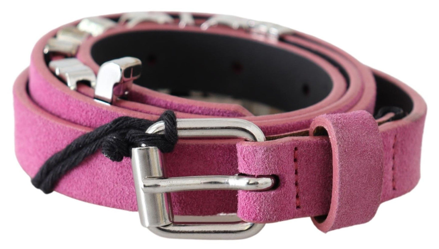 Just Cavalli Fuschia Pink Leder-Taillengürtel