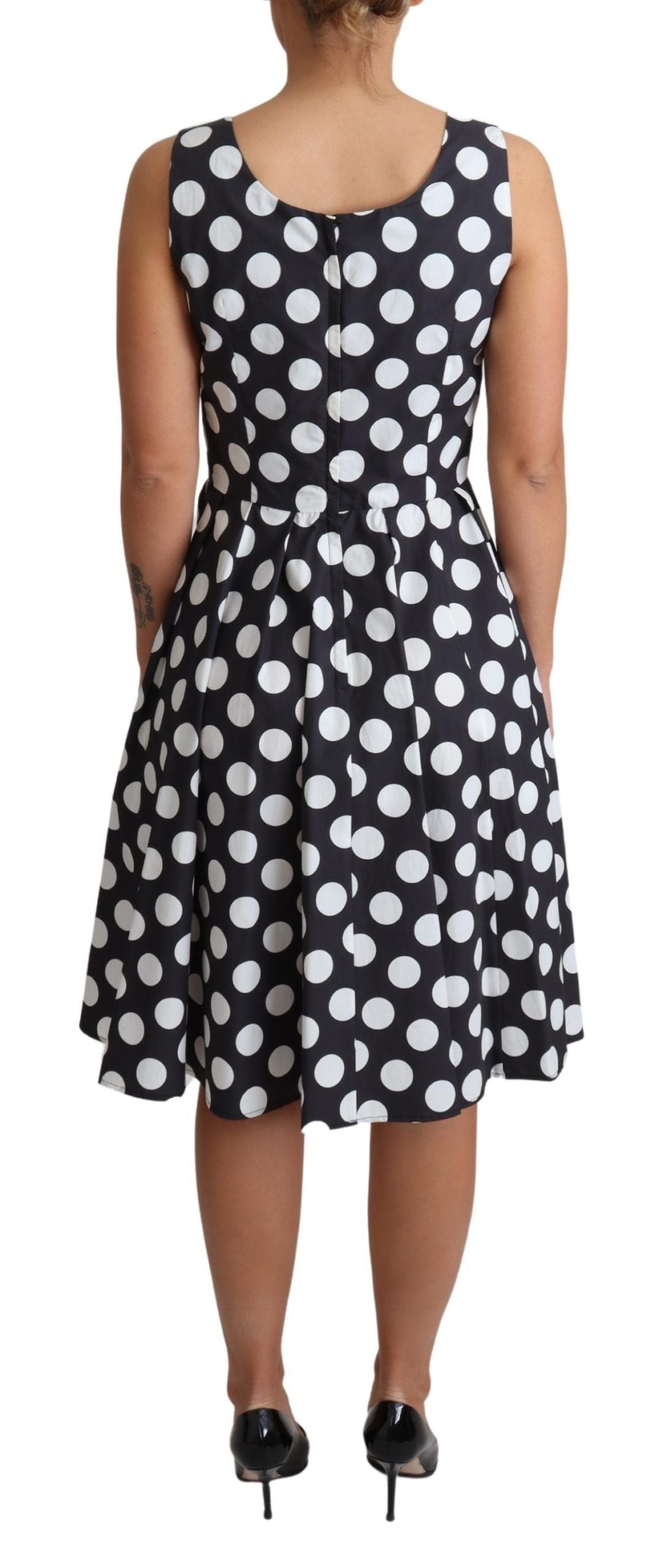 Dolce &amp; Gabbana Blue Polka Dotted Cotton A-Line Dress