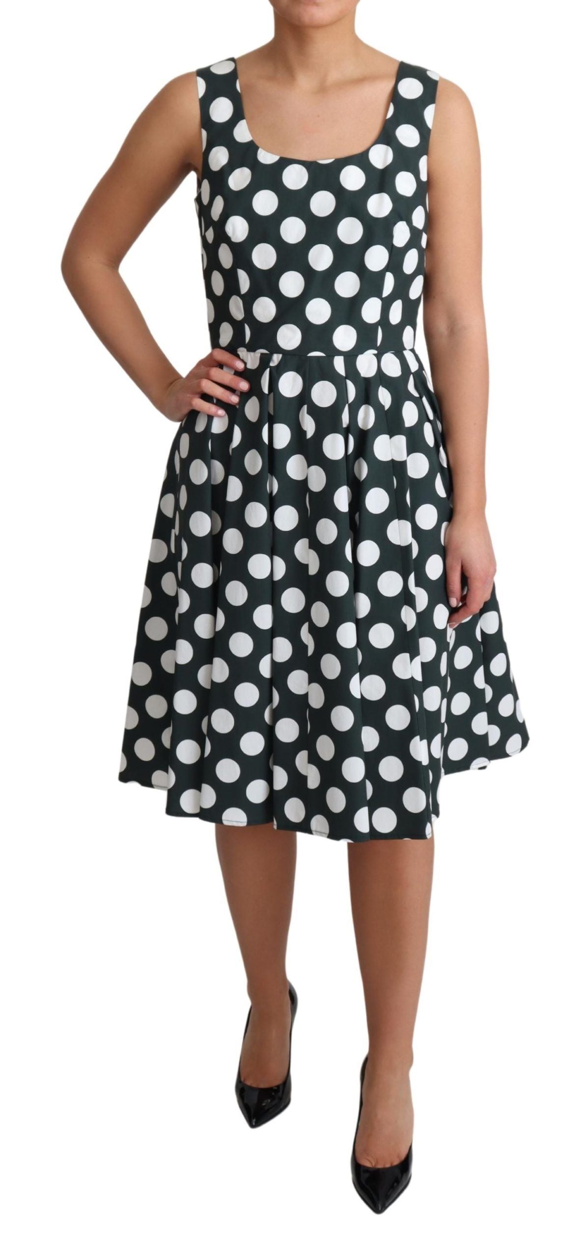 Schickes, ärmelloses Kleid in A-Linie mit Polka Dots von Dolce &amp; Gabbana