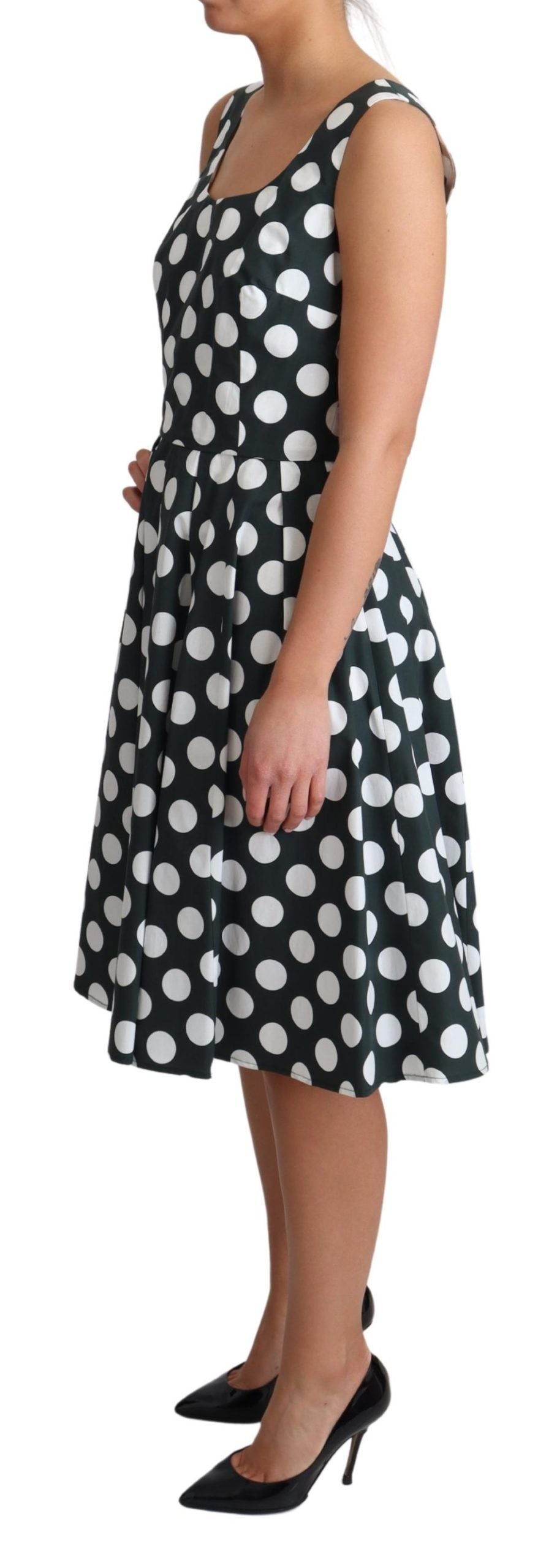 Schickes, ärmelloses Kleid in A-Linie mit Polka Dots von Dolce &amp; Gabbana