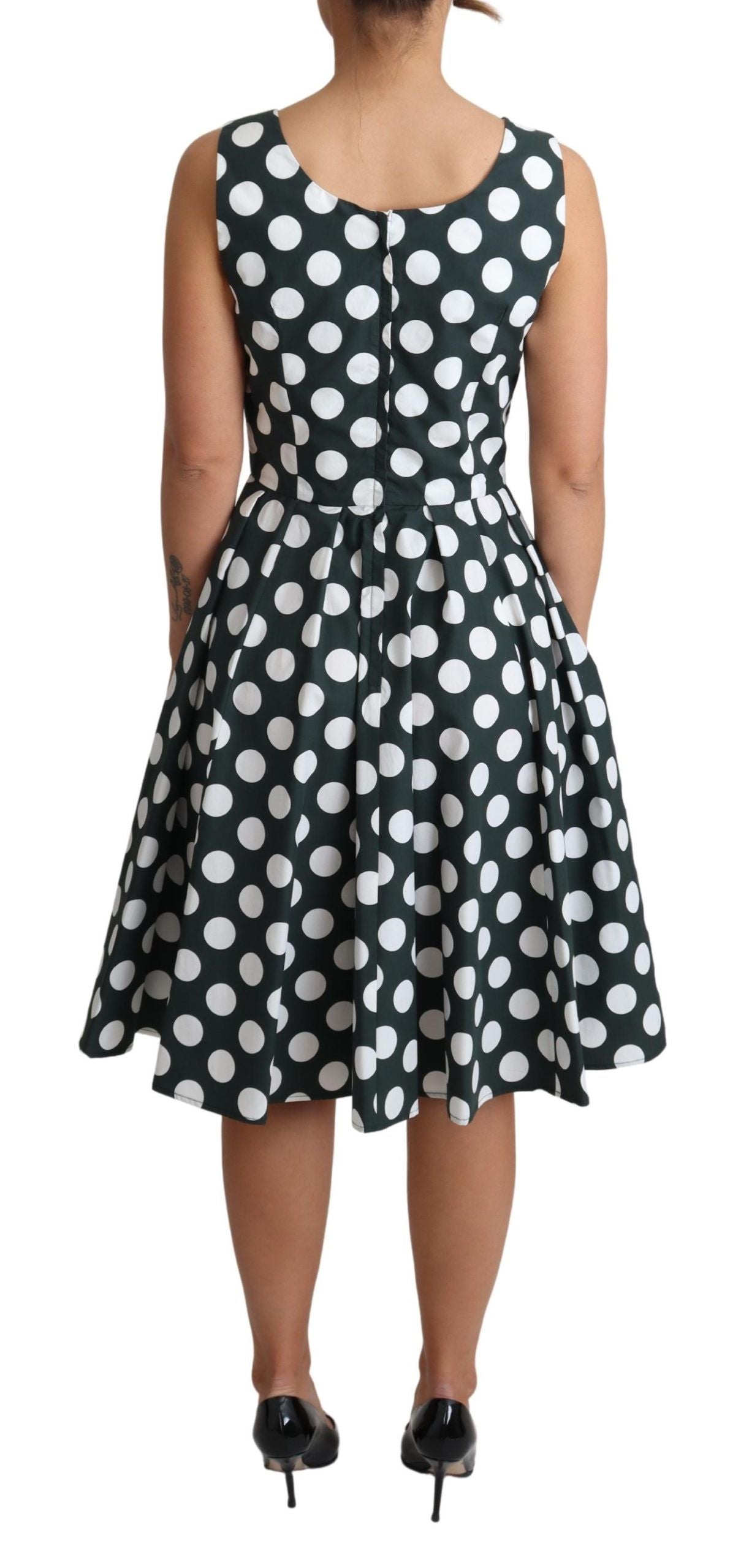 Schickes, ärmelloses Kleid in A-Linie mit Polka Dots von Dolce &amp; Gabbana