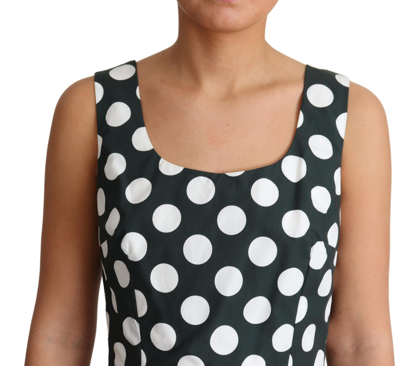 Schickes, ärmelloses Kleid in A-Linie mit Polka Dots von Dolce &amp; Gabbana