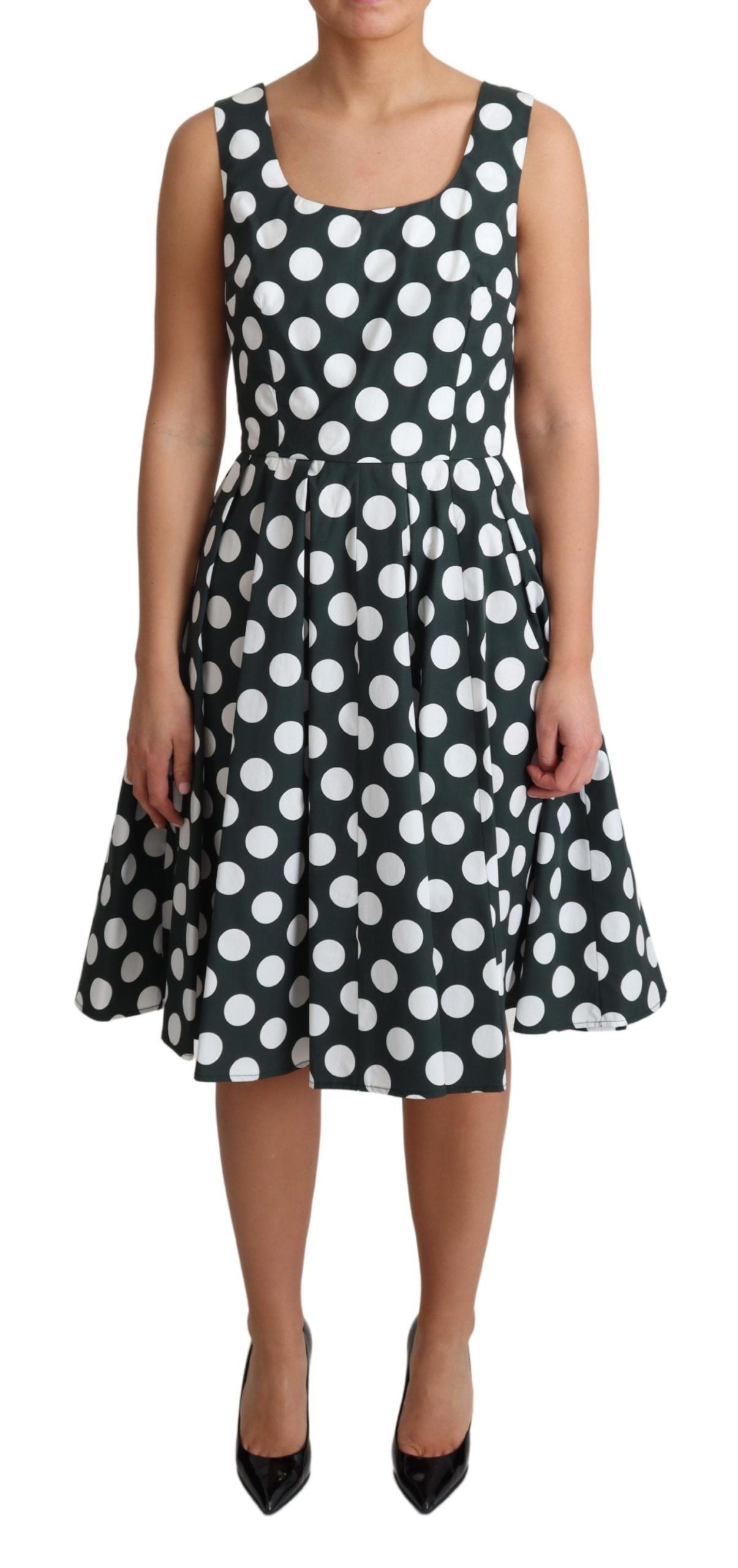 Schickes, ärmelloses Kleid in A-Linie mit Polka Dots von Dolce &amp; Gabbana