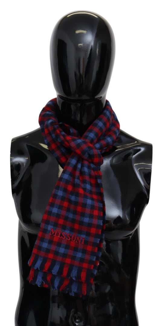 Missoni Multicolor Check Wool Unisex Neck Wrap Shawl 