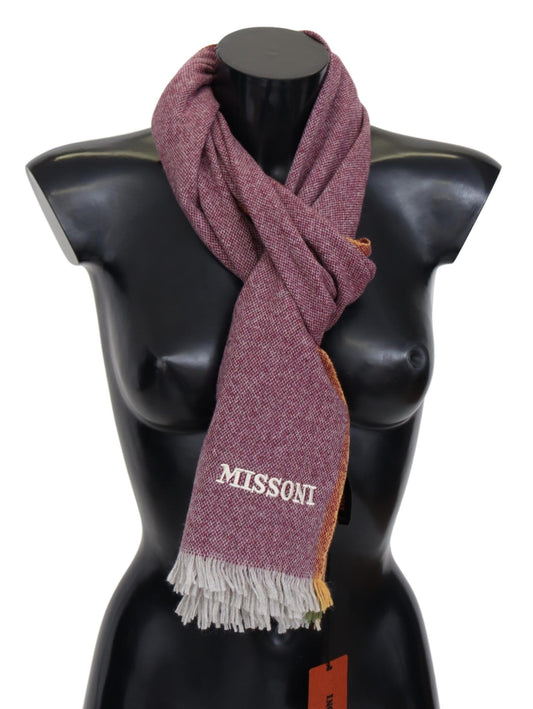 Missoni Maroon 100% Cashmere Unisex Wrap Scarf