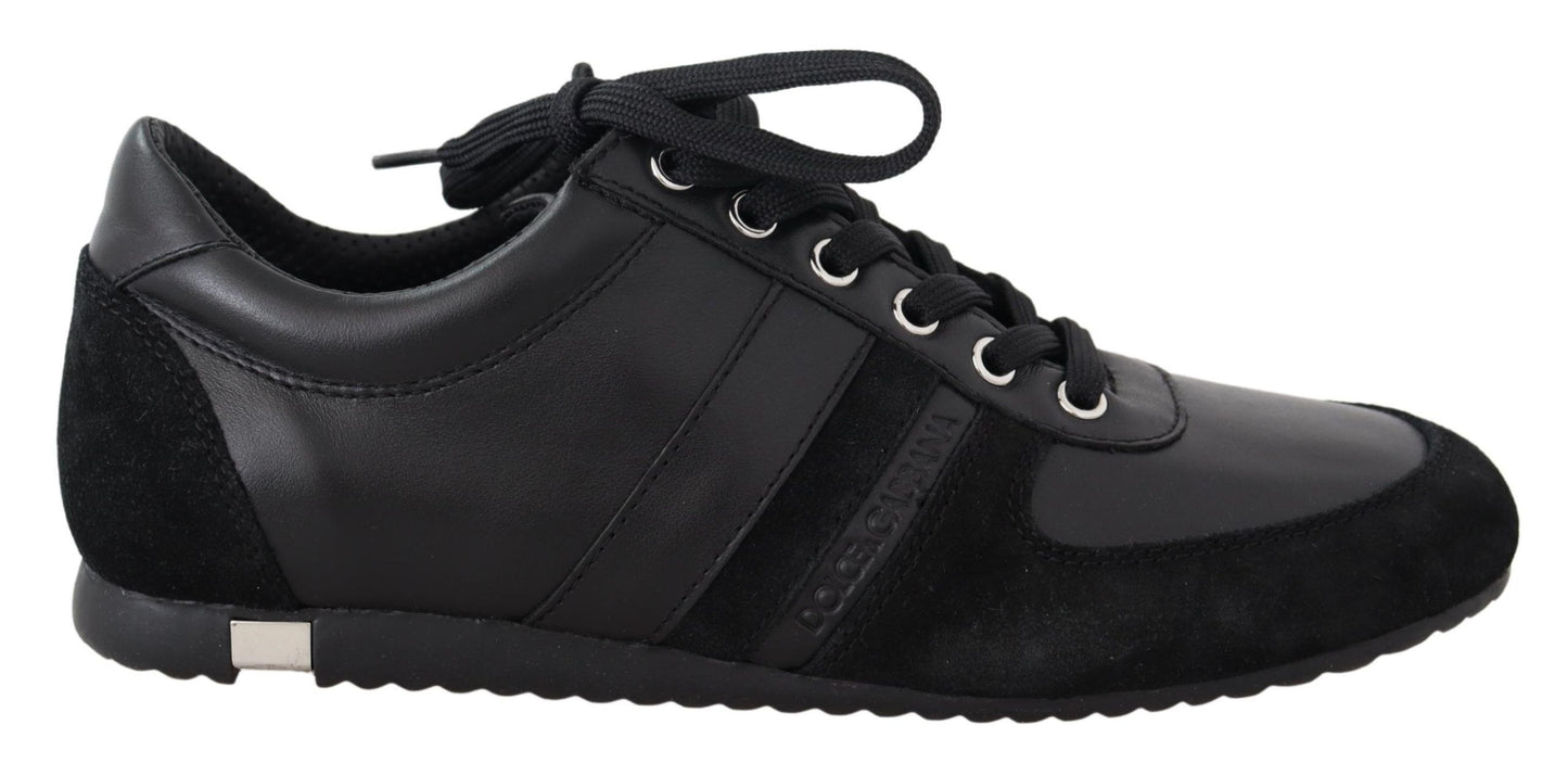 Dolce &amp; Gabbana Elegante Sport-Sneaker aus schwarzem Leder