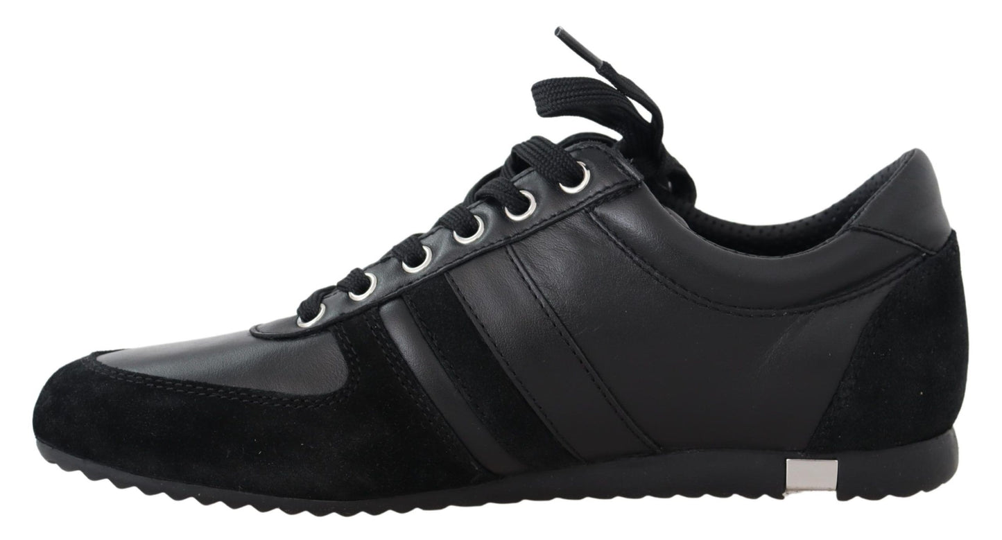 Dolce &amp; Gabbana Elegante Sport-Sneaker aus schwarzem Leder