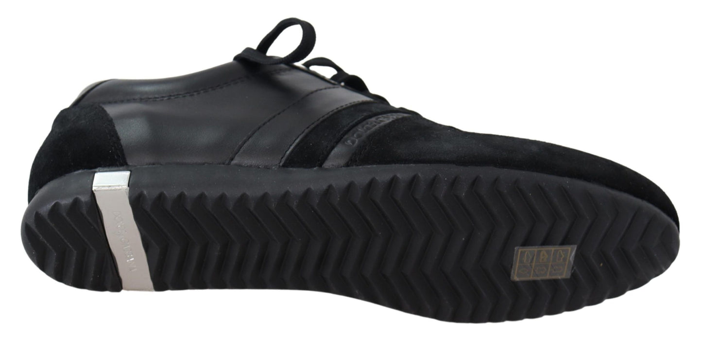 Dolce &amp; Gabbana Elegante Sport-Sneaker aus schwarzem Leder