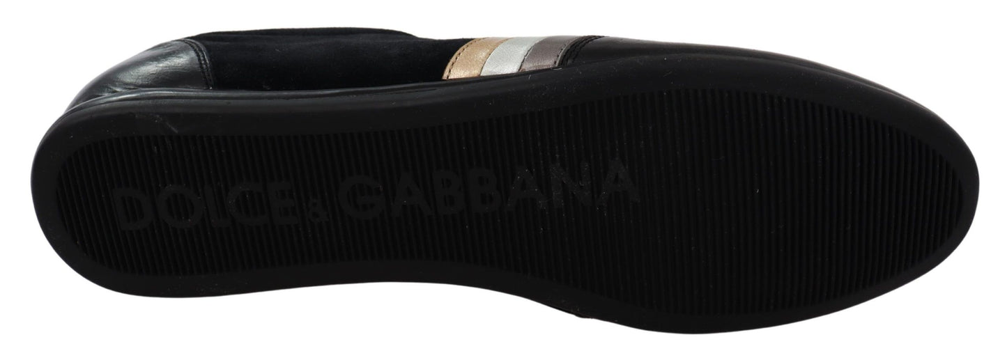 Dolce &amp; Gabbana Elegante Sport-Sneaker aus schwarzem Leder