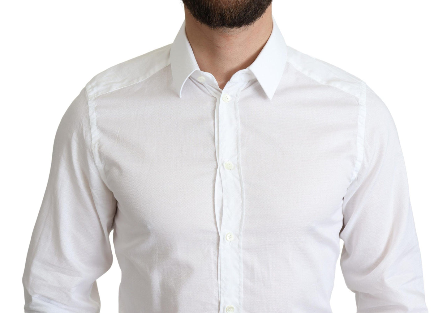 Dolce &amp; Gabbana White Cotton Long Sleeves Formal Shirt