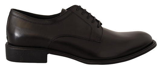 Dolce &amp; Gabbana Elegante formelle Derby-Schuhe aus schwarzem Leder