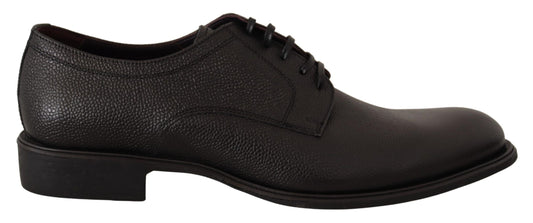 Dolce &amp; Gabbana Elegante Derby-Schuhe aus schwarzem Leder