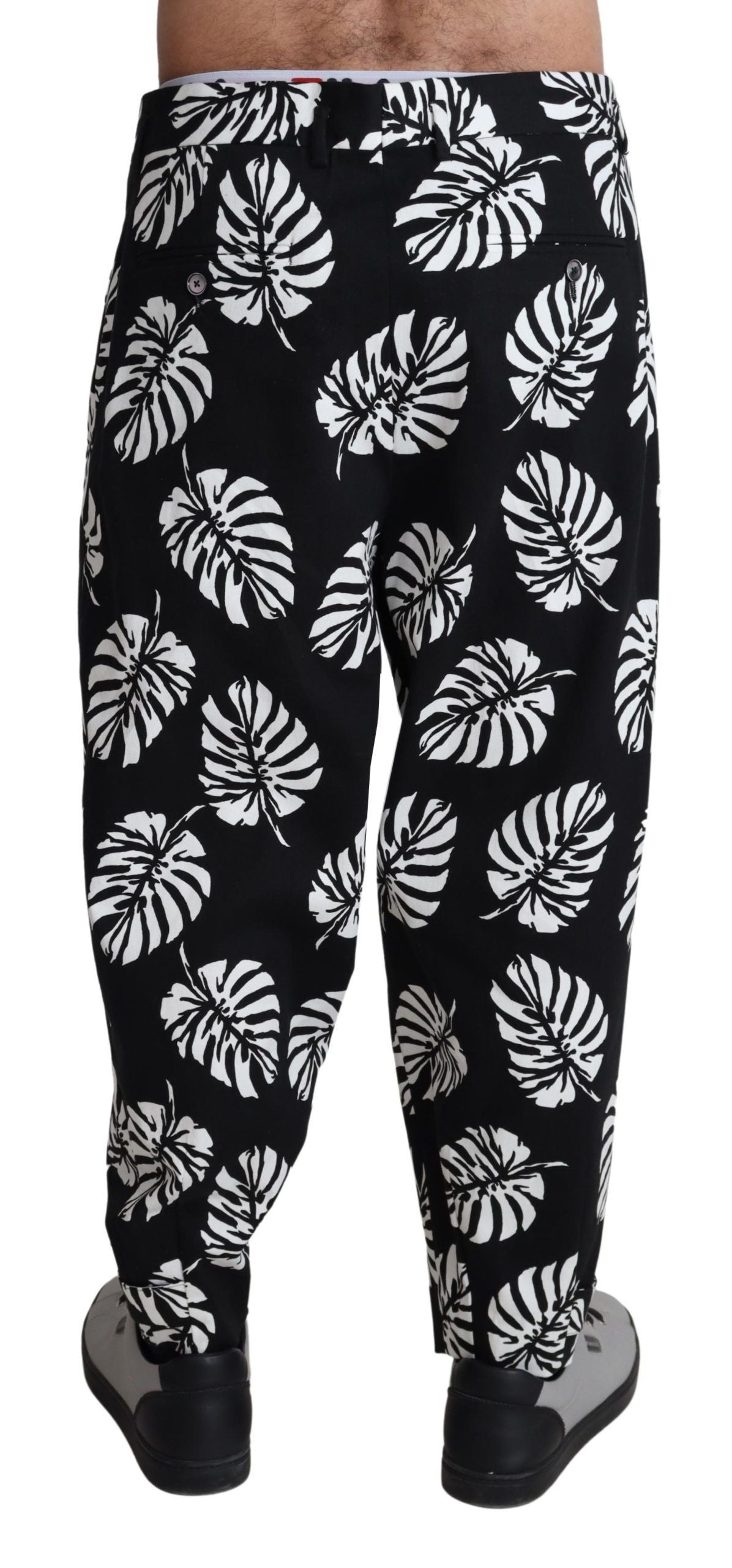 Elegante Baumwollhose mit Palmblatt-Print von Dolce &amp; Gabbana