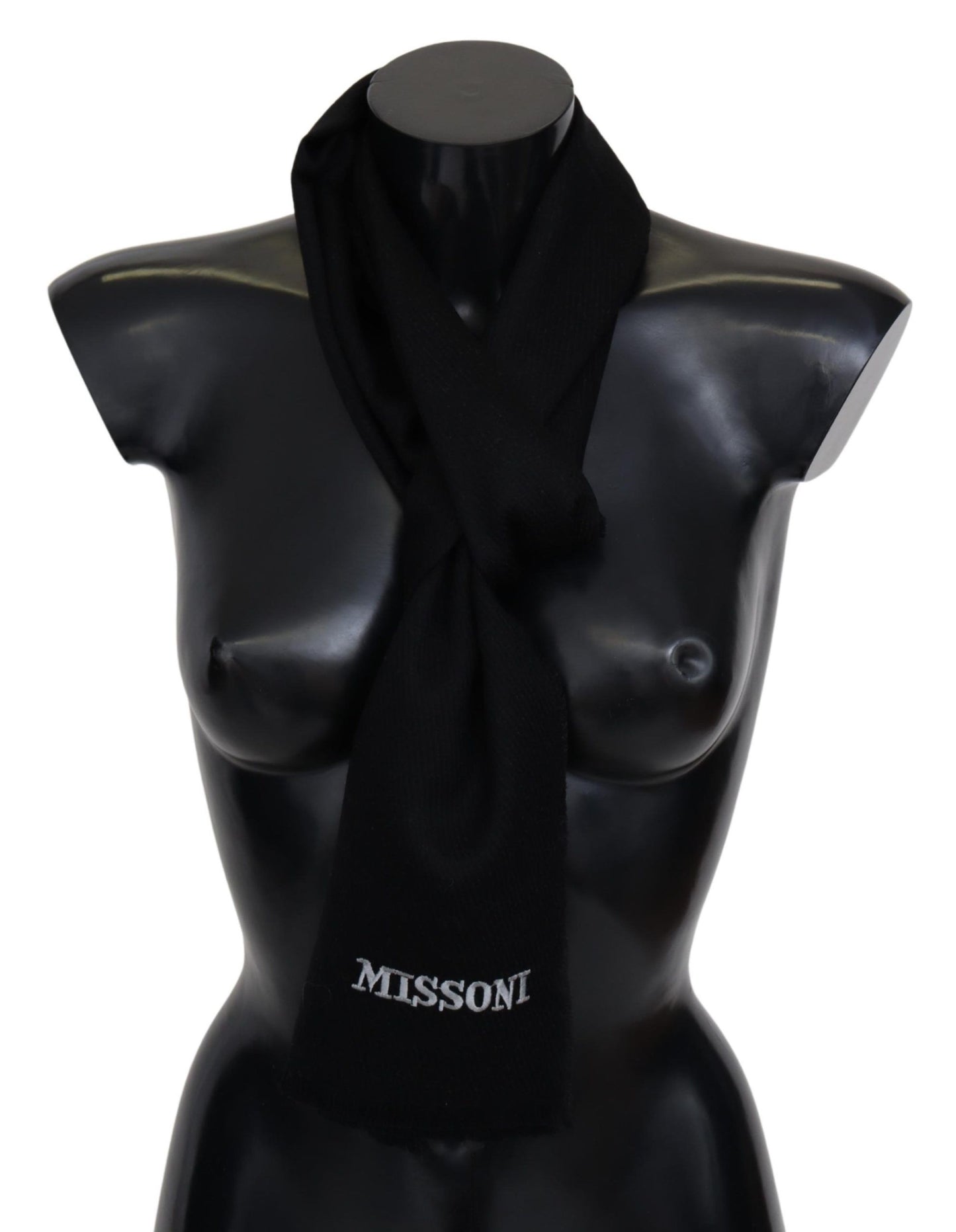 Missoni Eleganter bestickter Wollschal in Schwarz