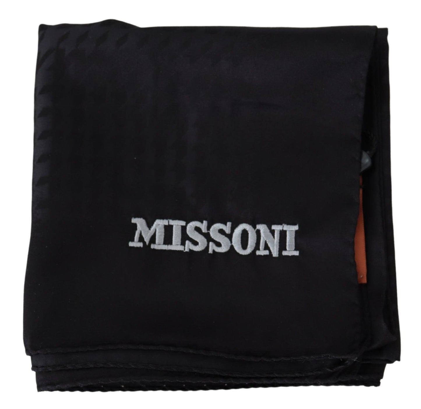 Missoni Eleganter schwarzer Wollschal mit gesticktem Logo