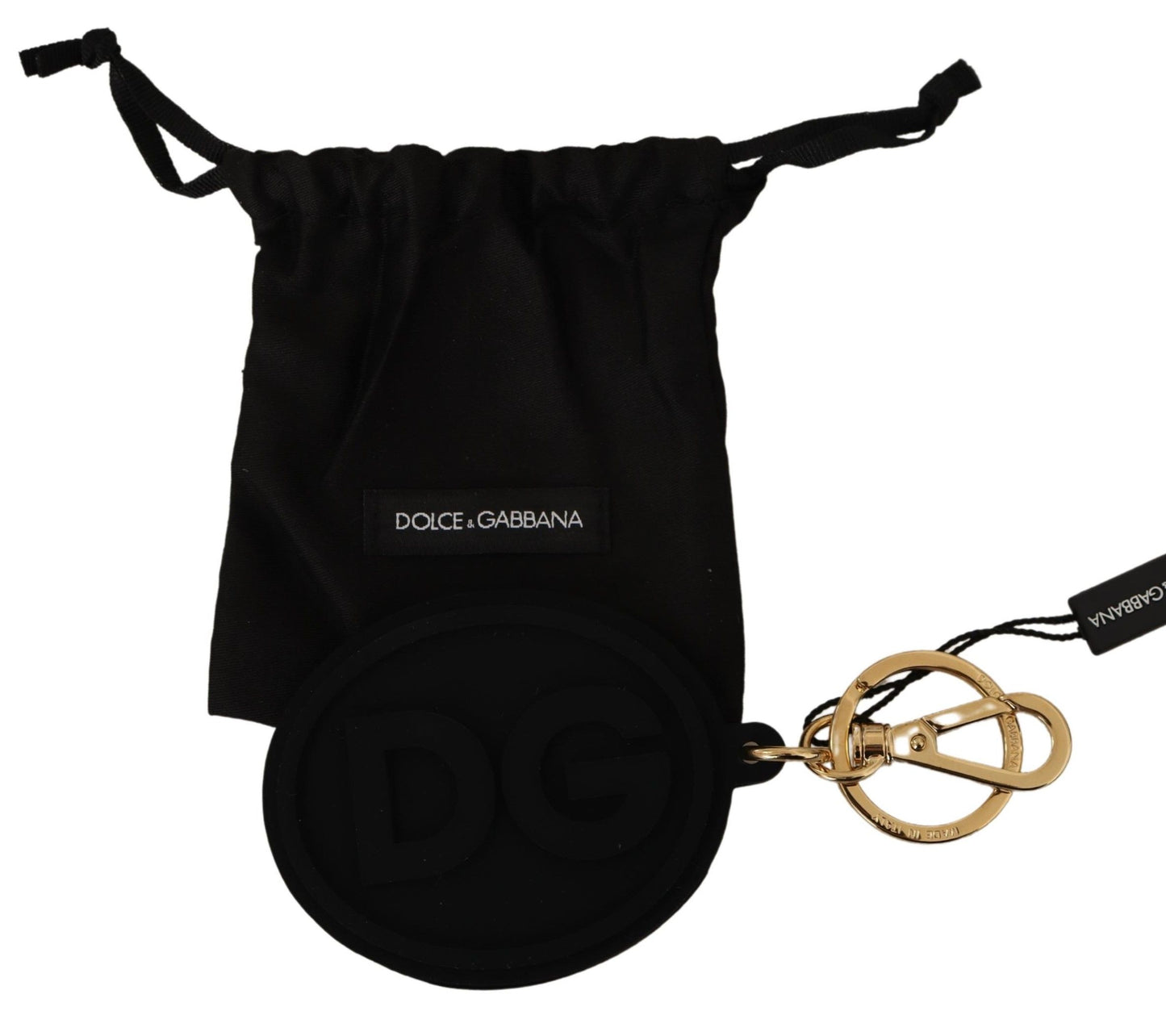 Dolce &amp; Gabbana Elegantes Schlüsselanhänger-Accessoire in Schwarz und Gold